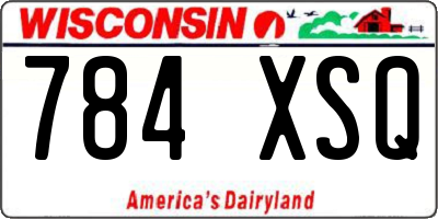 WI license plate 784XSQ