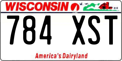 WI license plate 784XST