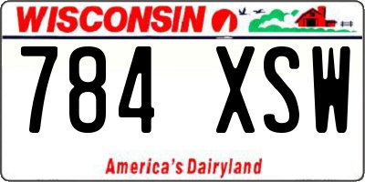 WI license plate 784XSW