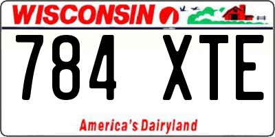 WI license plate 784XTE