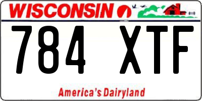 WI license plate 784XTF