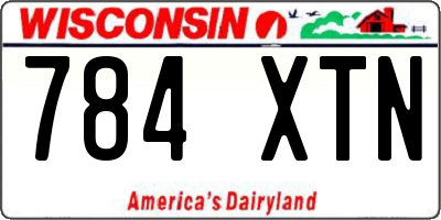 WI license plate 784XTN
