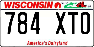 WI license plate 784XTO