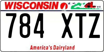 WI license plate 784XTZ