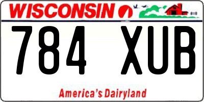 WI license plate 784XUB
