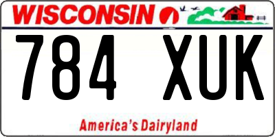 WI license plate 784XUK