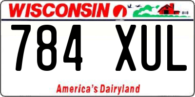 WI license plate 784XUL