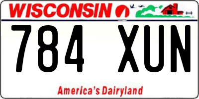 WI license plate 784XUN