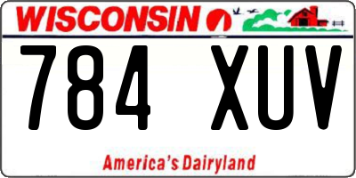 WI license plate 784XUV