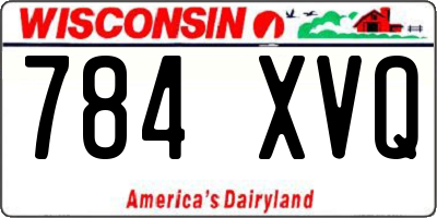 WI license plate 784XVQ