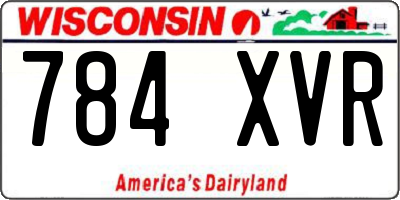 WI license plate 784XVR