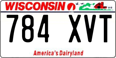 WI license plate 784XVT