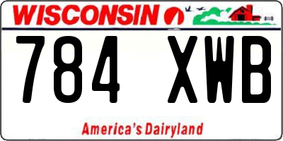 WI license plate 784XWB