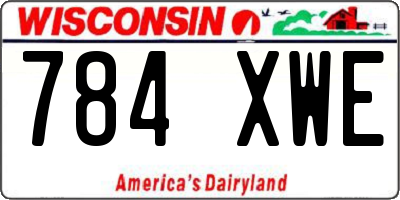 WI license plate 784XWE