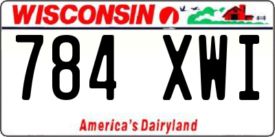 WI license plate 784XWI