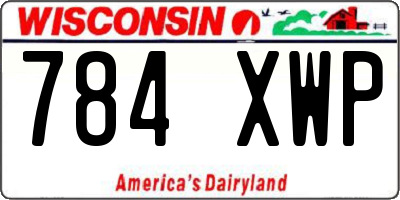 WI license plate 784XWP