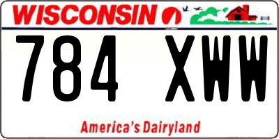WI license plate 784XWW