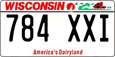 WI license plate 784XXI