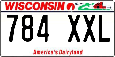 WI license plate 784XXL
