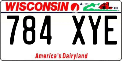 WI license plate 784XYE