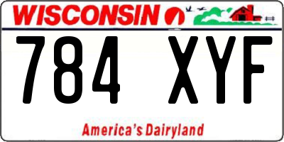 WI license plate 784XYF