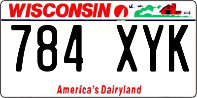 WI license plate 784XYK