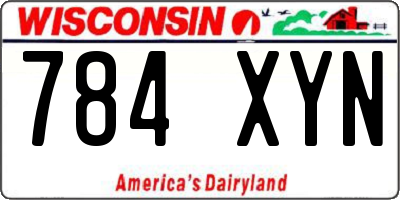 WI license plate 784XYN