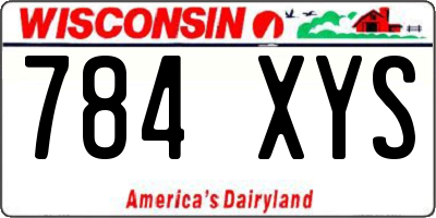 WI license plate 784XYS