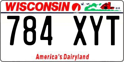 WI license plate 784XYT