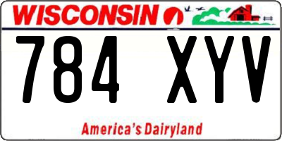 WI license plate 784XYV