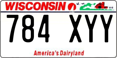 WI license plate 784XYY