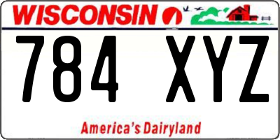 WI license plate 784XYZ