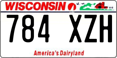 WI license plate 784XZH