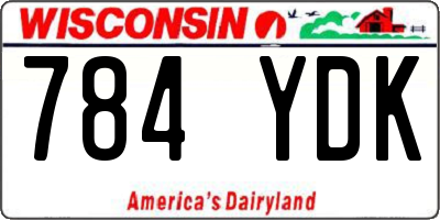 WI license plate 784YDK
