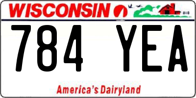 WI license plate 784YEA