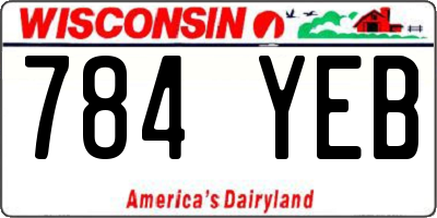 WI license plate 784YEB
