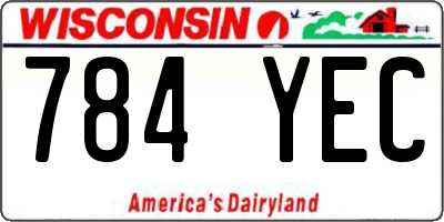 WI license plate 784YEC