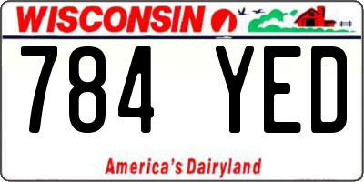 WI license plate 784YED