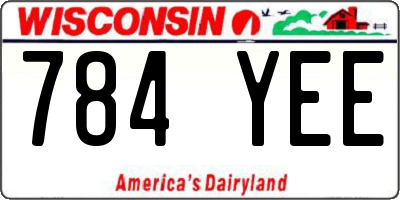 WI license plate 784YEE