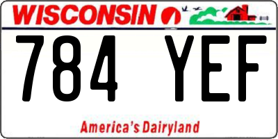WI license plate 784YEF