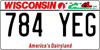 WI license plate 784YEG