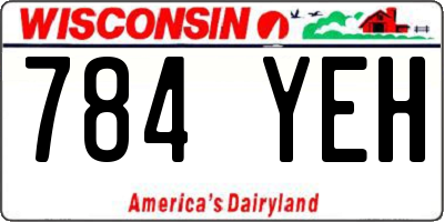 WI license plate 784YEH