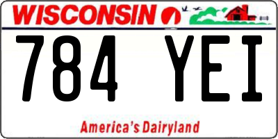 WI license plate 784YEI