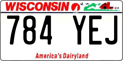 WI license plate 784YEJ