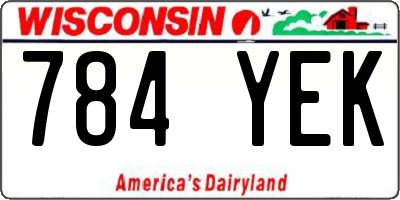 WI license plate 784YEK
