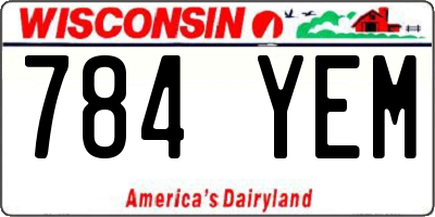 WI license plate 784YEM