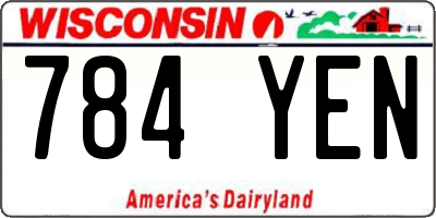 WI license plate 784YEN