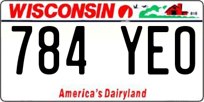 WI license plate 784YEO