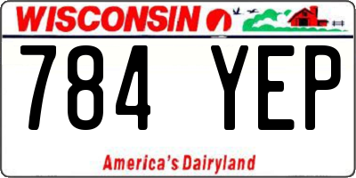 WI license plate 784YEP