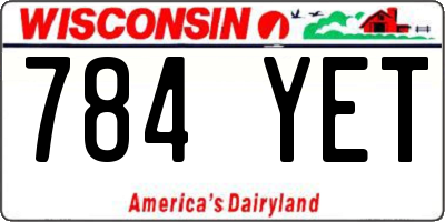 WI license plate 784YET